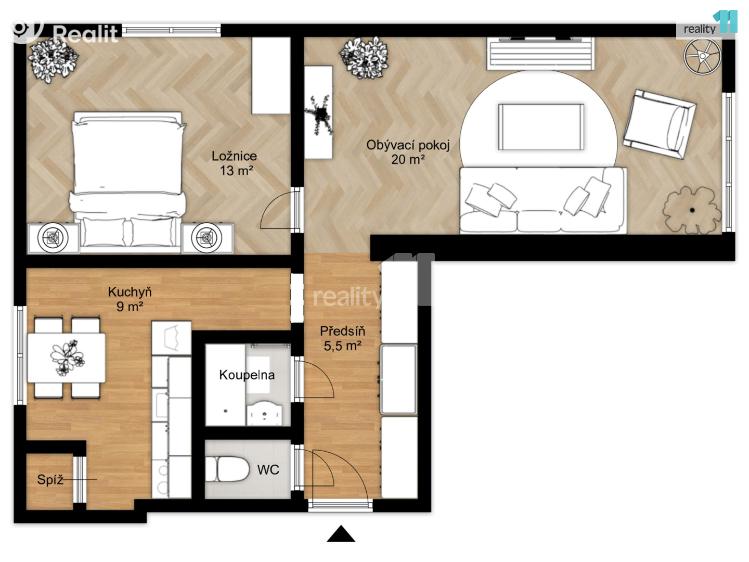 Продажа квартиры 2+1 Kynšperk nad Ohří, Jana Nerudy č. 23