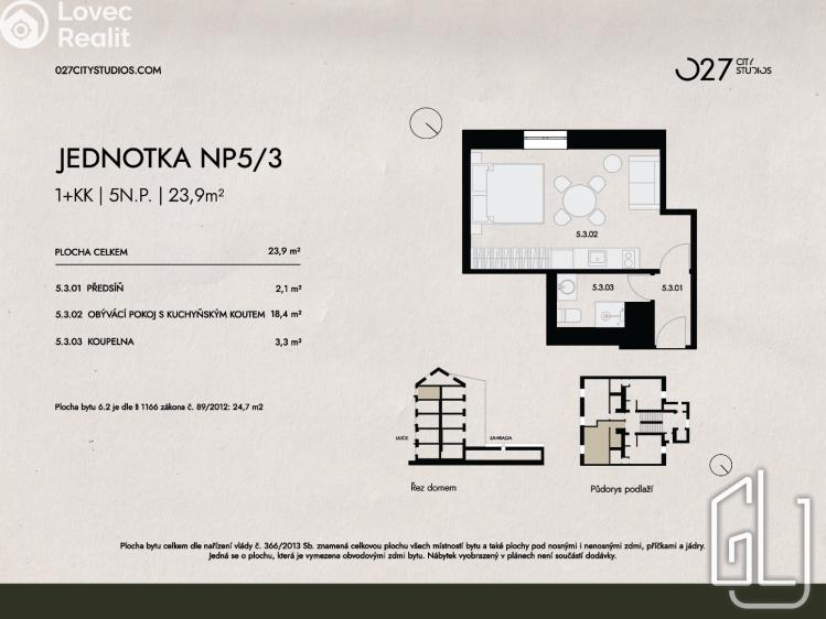 Prodej bytu 1+KK Praha, Ondříčkova č. 2