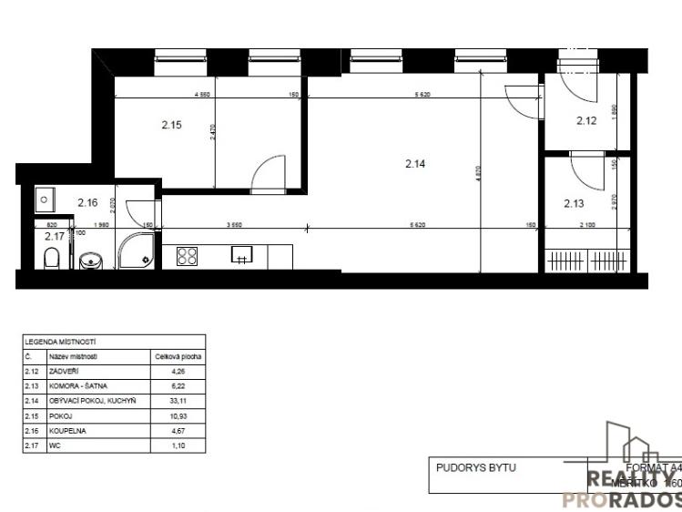 Rent apartment 2+KK Olomouc, Dolní náměstí č. 12