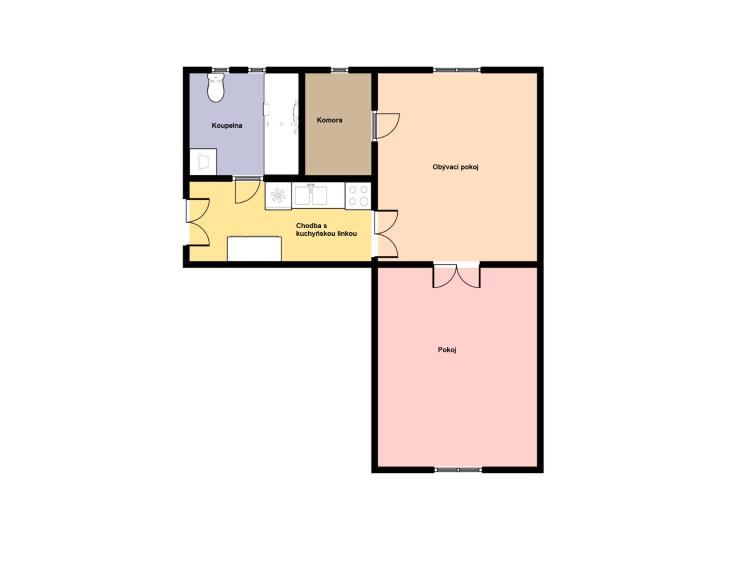 Pronájem bytu 2+KK Praha, Grafická č. 4