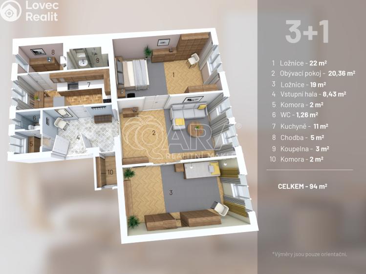 Prodej bytu 3+1 Praha, Podskalská 295/4 č. 6