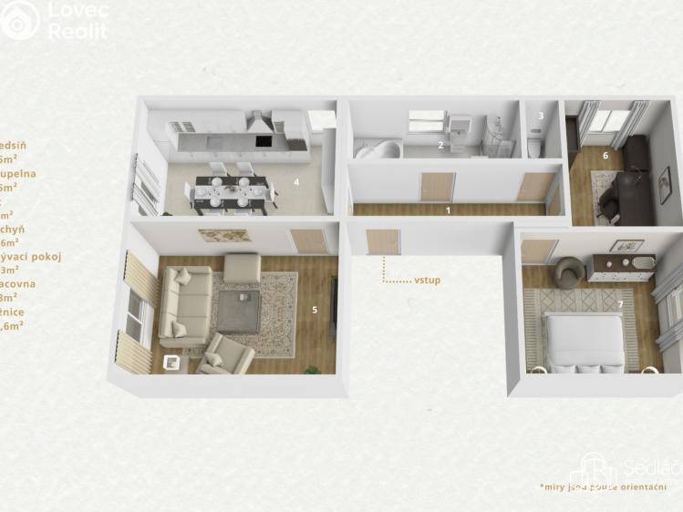 Prodej bytu 3+1 Svatava, Sládkova č. 18