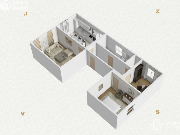 Prodej bytu 3+1 Svatava, Sládkova č. 19