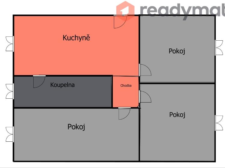 Prodej bytu 3+1 Dubňany, Hornická č. 12