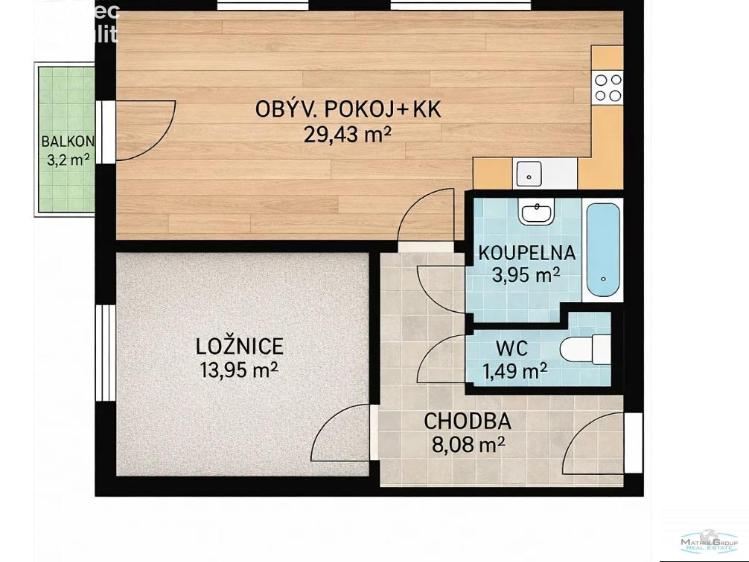 Prodej bytu 2+KK Praha, Kovanecká č. 10