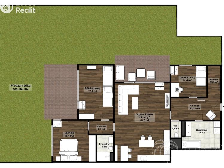 Rent apartment 4+KK Čelákovice, náměstí 5. května 2055 č. 4