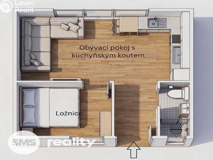 Prodej bytu 1+1 Brno, Gallašova 51/8 č. 9