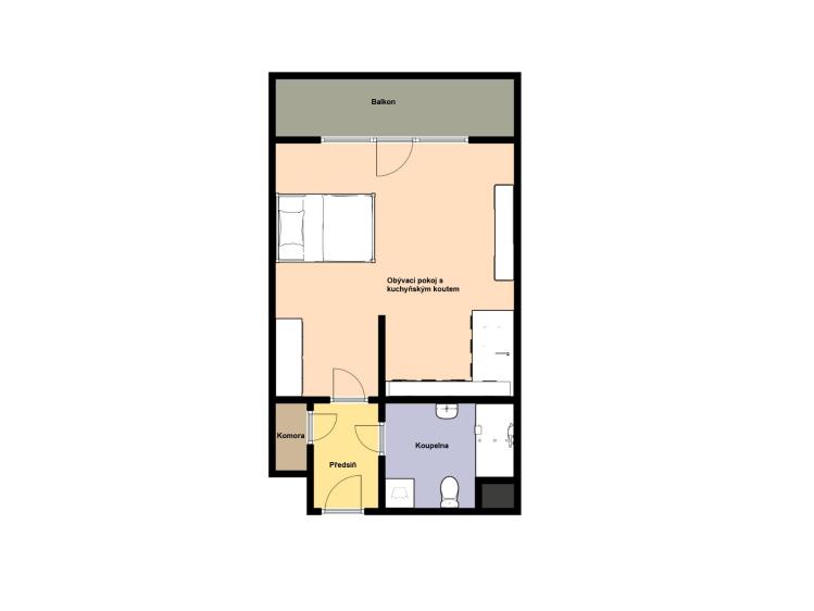 Pronájem bytu 1+KK Praha, Randova č. 2