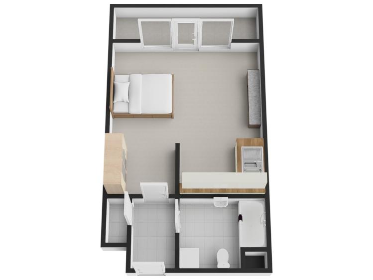 Pronájem bytu 1+KK Praha, Randova č. 17