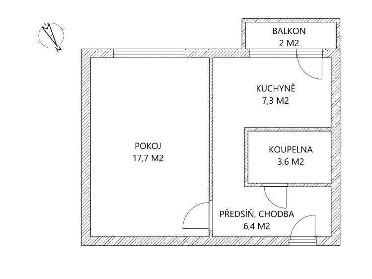 Prodej bytu 1+1 Kladno, Finská 2261 č. 16