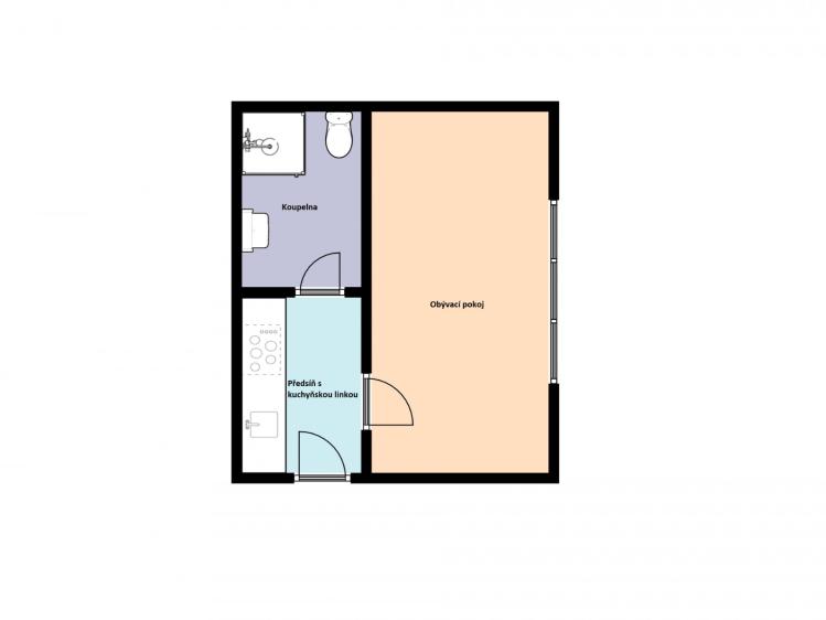 Pronájem bytu 1+KK Praha, Mezihoří č. 4