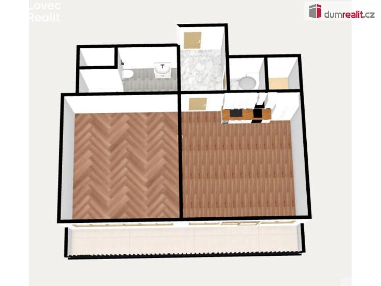 Pronájem bytu 2+KK Štěchovice, Hlavní č. 9