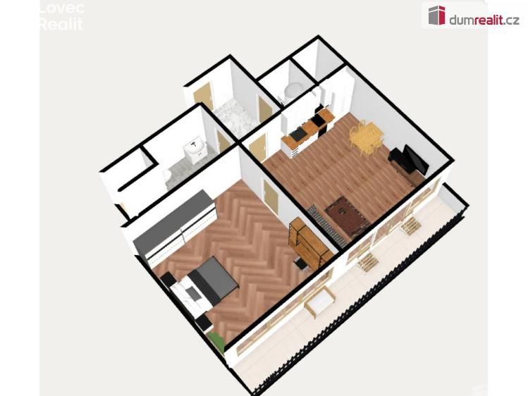 Pronájem bytu 2+KK Štěchovice, Hlavní č. 14