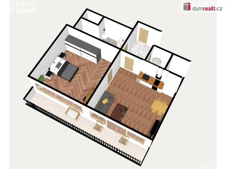 Pronájem bytu 2+KK Štěchovice, Hlavní č. 15