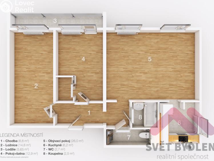 Продаж квартири 3+1 Praha, Písečná 445/15 č. 16
