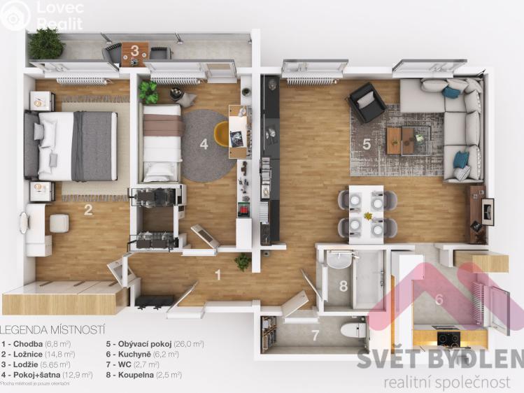 Продаж квартири 3+1 Praha, Písečná 445/15 č. 17