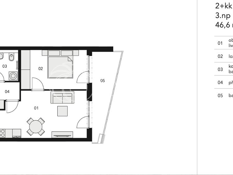 Pronájem bytu 2+KK Praha, Hasilova 3113/4 č. 16