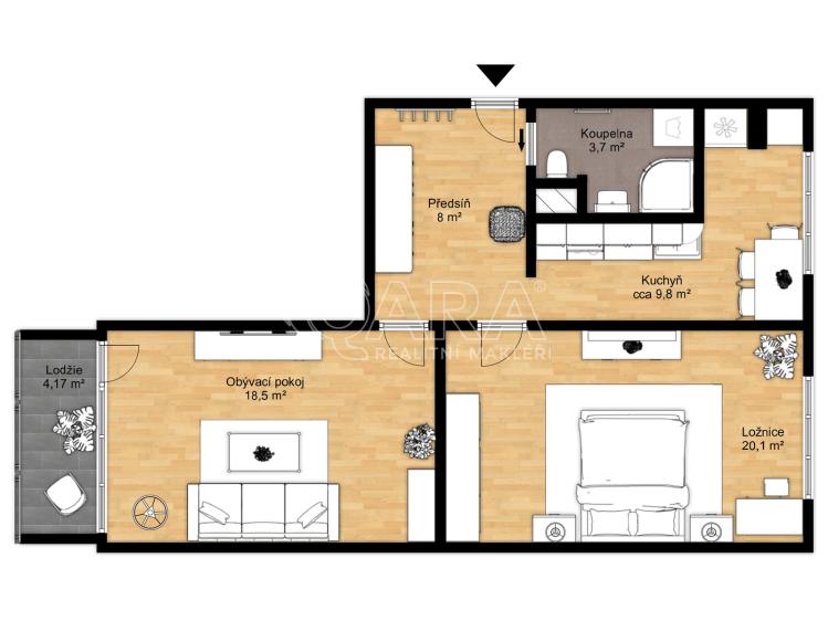 Pronájem bytu 2+1 Praha, Špirkova 525/8 č. 5