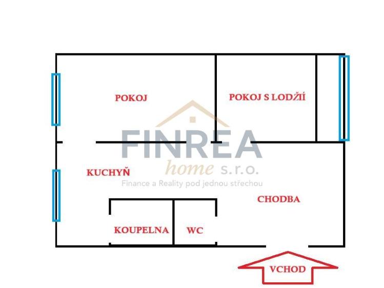 Prodej bytu 2+1 Chomutov, Borová č. 2