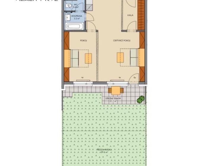 Продажа квартиры 2+KK Praha, náměstí Olgy Scheinpflugové 1280/1 č. 2