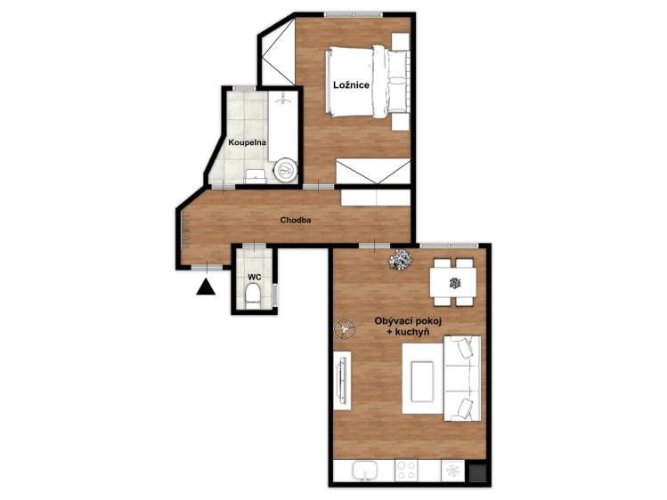 Prodej bytu 2+KK Praha, Na břehu 298/25 č. 19