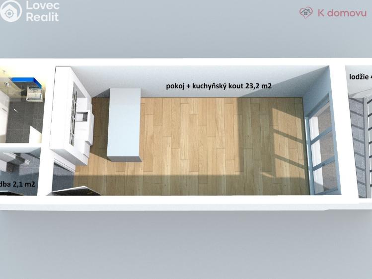 Pronájem bytu 1+KK Brno, Francouzská č. 3