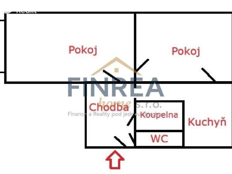 Pronájem bytu 2+1 Jirkov, Osvobození č. 2
