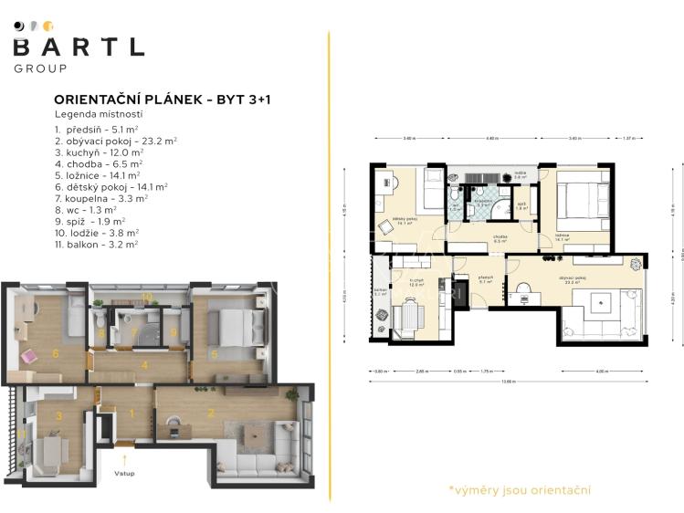 Sale apartment 3+1 České Budějovice, J. Š. Baara 2231/59 č. 29