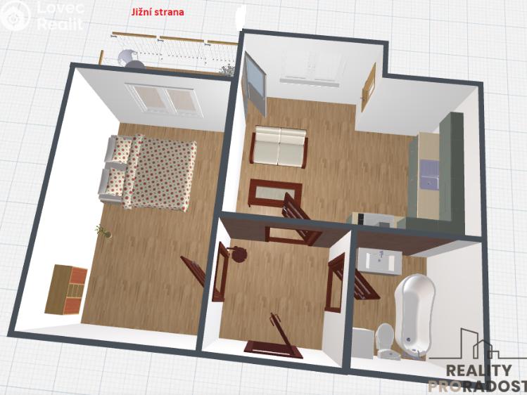 Продажа квартиры 2+KK Drásov, Hradčanská č. 2