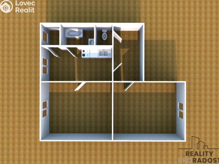 Pronájem bytu 2+1 Olomouc, Divišova č. 3