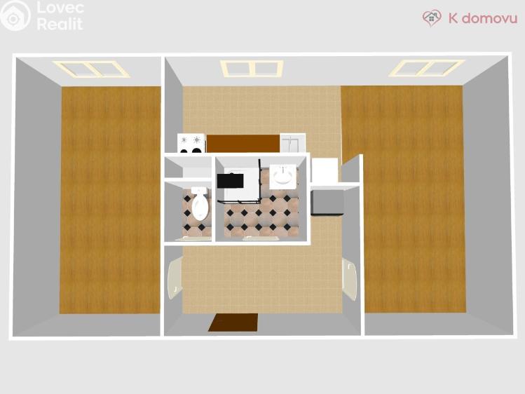 Pronájem bytu 2+1 Přerov, Kabelíkova 2675/12 č. 2