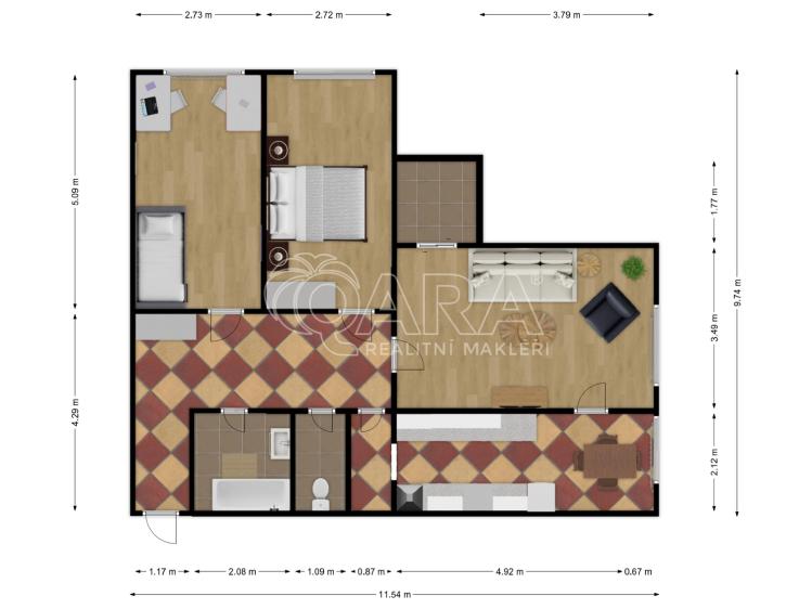 Pronájem bytu 3+1 Příbram, Milínská 158 č. 19