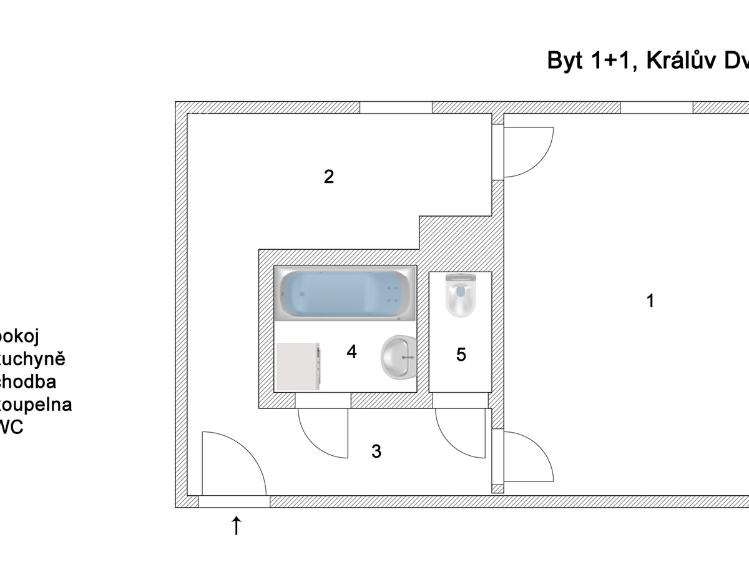 Rent apartment 1+1 Králův Dvůr, Plzeňská 86 č. 4