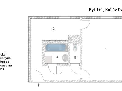 Rent apartment 1+1 Králův Dvůr, Plzeňská 86 č. 4