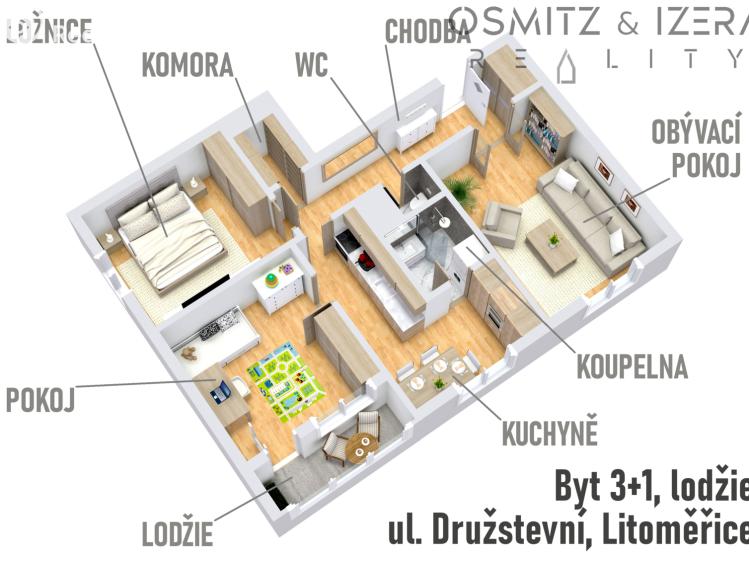 Prodej bytu 3+1 Litoměřice, Družstevní 1757/27 č. 4
