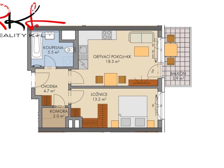 Продажа квартиры 2+KK Praha, Thomasova č. 2