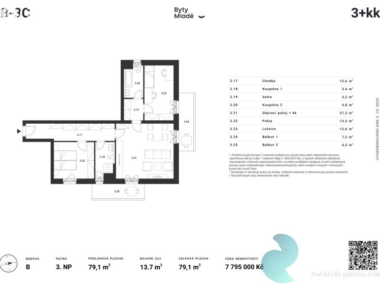 Продажа квартиры 3+KK České Budějovice č. 2