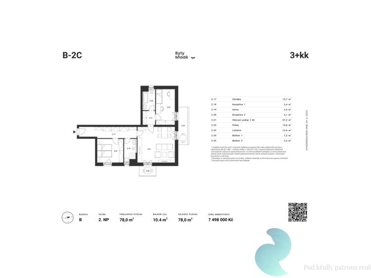 Продаж квартири 3+KK České Budějovice č. 2