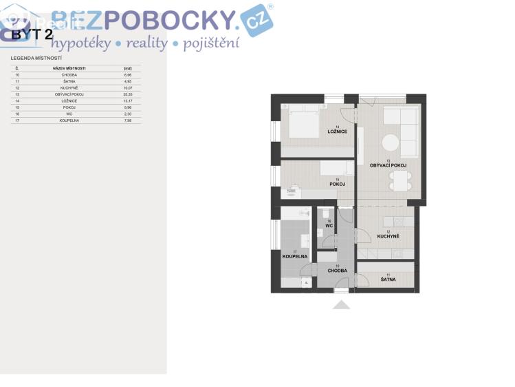 Sale apartment 3+KK Havlíčkův Brod, Vagonova č. 3