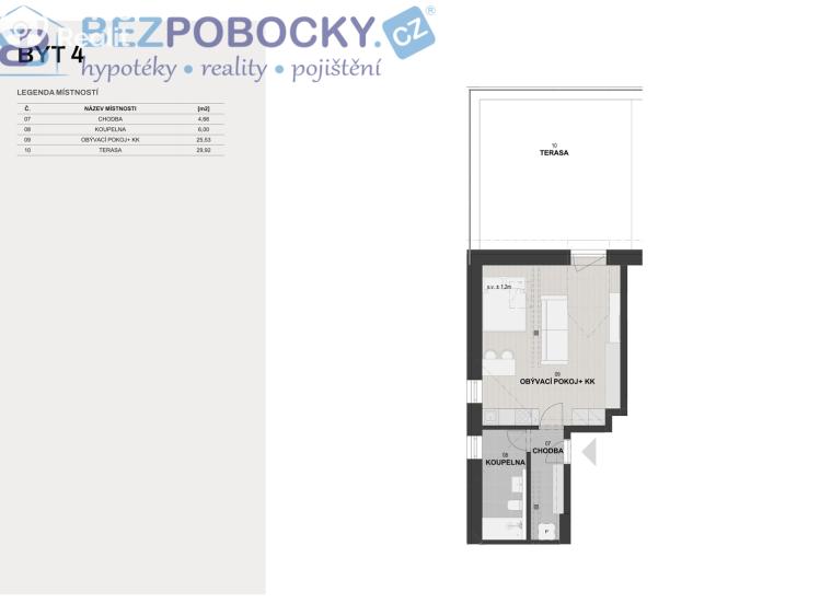 Sale apartment 3+KK Havlíčkův Brod, Vagonova č. 5