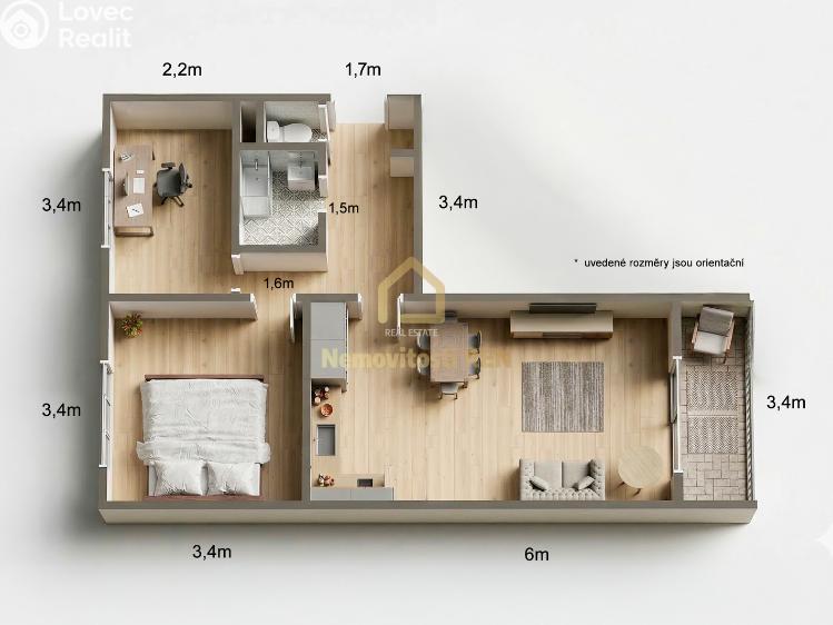 Sale apartment 3+KK Ostrava, Kosmonautů č. 12