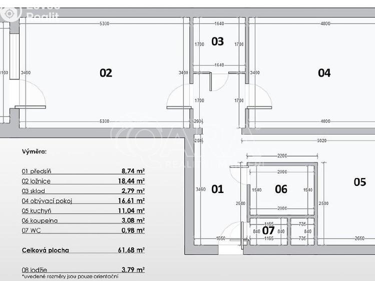 Продаж квартири 2+1 Brno, Stará osada 3976/27 č. 17