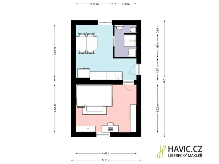 Prodej bytu 1+1 Hrádek nad Nisou, Liberecká č. 13
