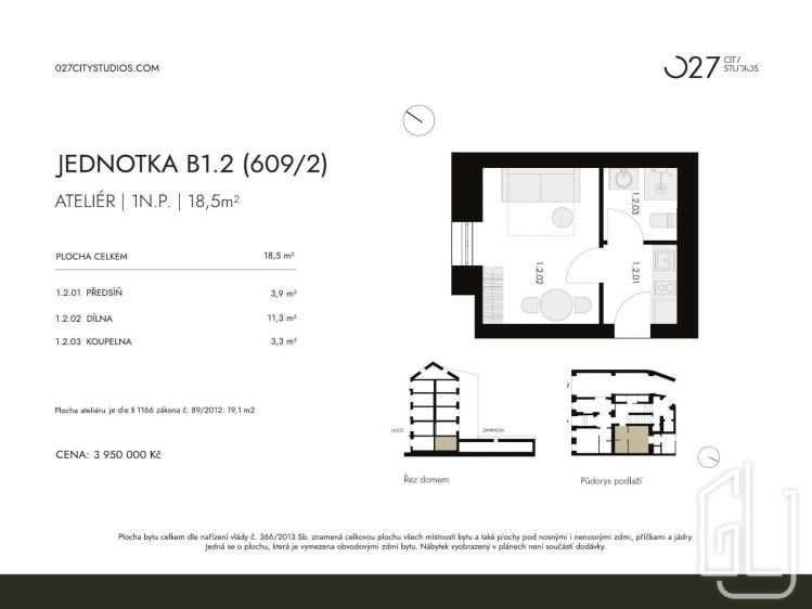 Prodej bytu 1+KK Praha, Ondříčkova 609/27 č. 2