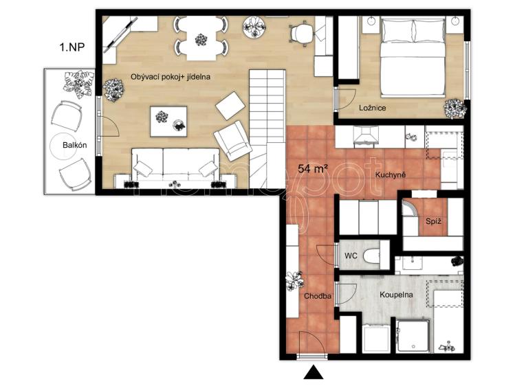 Prodej bytu 2+KK Praha, Křivoklátská 258 č. 28