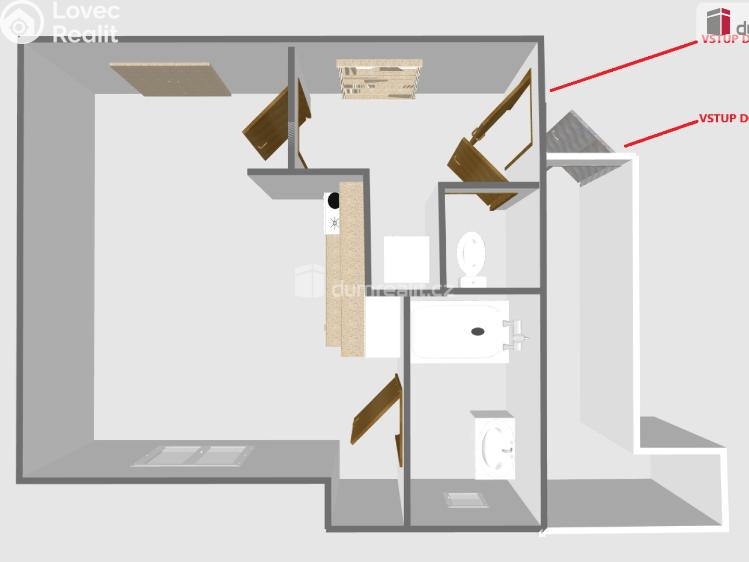 Pronájem bytu 1+KK Břeclav, Bří. Mrštíků č. 4