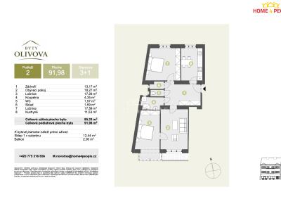 Продаж квартири 3+1 Říčany, Olivova č. 4