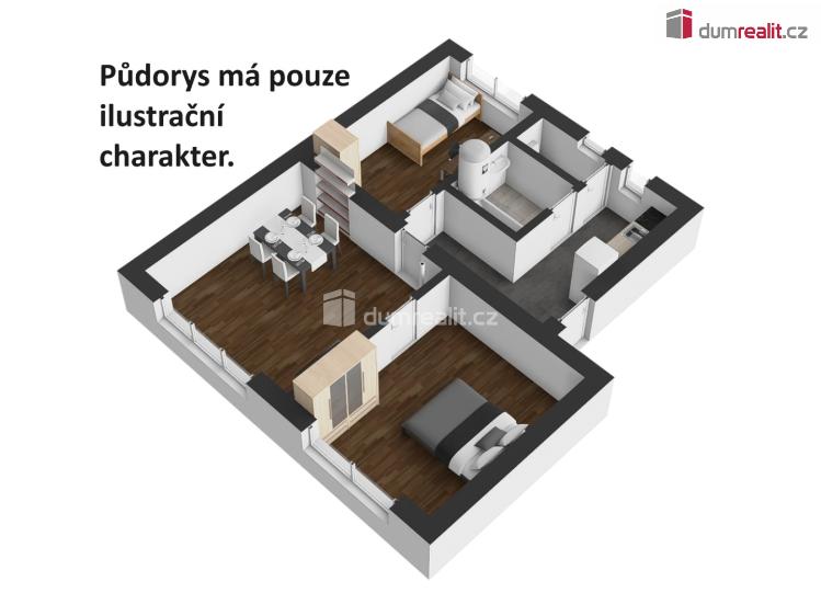 Pronájem bytu 3+1 Velešín, Budějovická č. 4