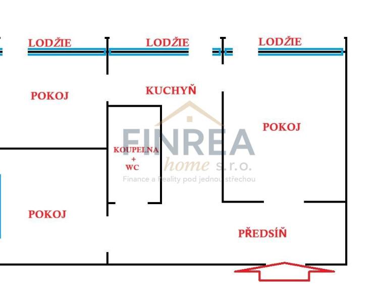 Sale apartment 3+1 Klášterec nad Ohří, Budovatelská 485 č. 21