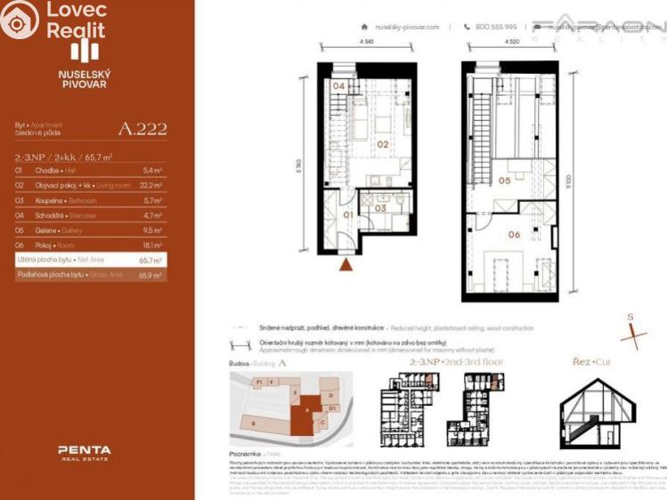 Оренда квартири 2+KK Praha 4, Nusle, Vrtbova č. 22